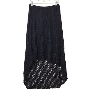 Elegant Black Lace Maxi Skirt